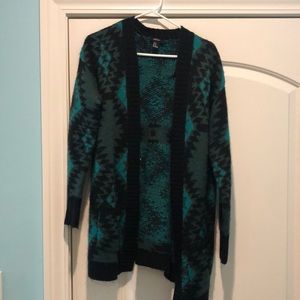 Turquoise and Black Cardigan